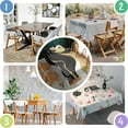 thumbnail image 4 of Black and Gold Marble Wavy Lines Pattern Rectangle Tablecloth 60"x84",Waterproof Polyester Rectangle Table Cloth, Wipeable Spillproof Polyester Tablecloth for Dining, Camping, Indoor and Outdoor, 4 of 5