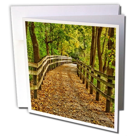3dRose USA, Indiana. City hiking trail by the Wabash River - Greeting Cards, 6 by 6-inches, set of