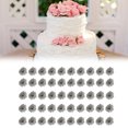 thumbnail image 3 of Kearding 50 Uds cabezas de flores rosas artificiales tela de plástico flores artificiales plateadas decoración del hogar de la boda Decoración Kearding HA5032-00B, 3 of 5