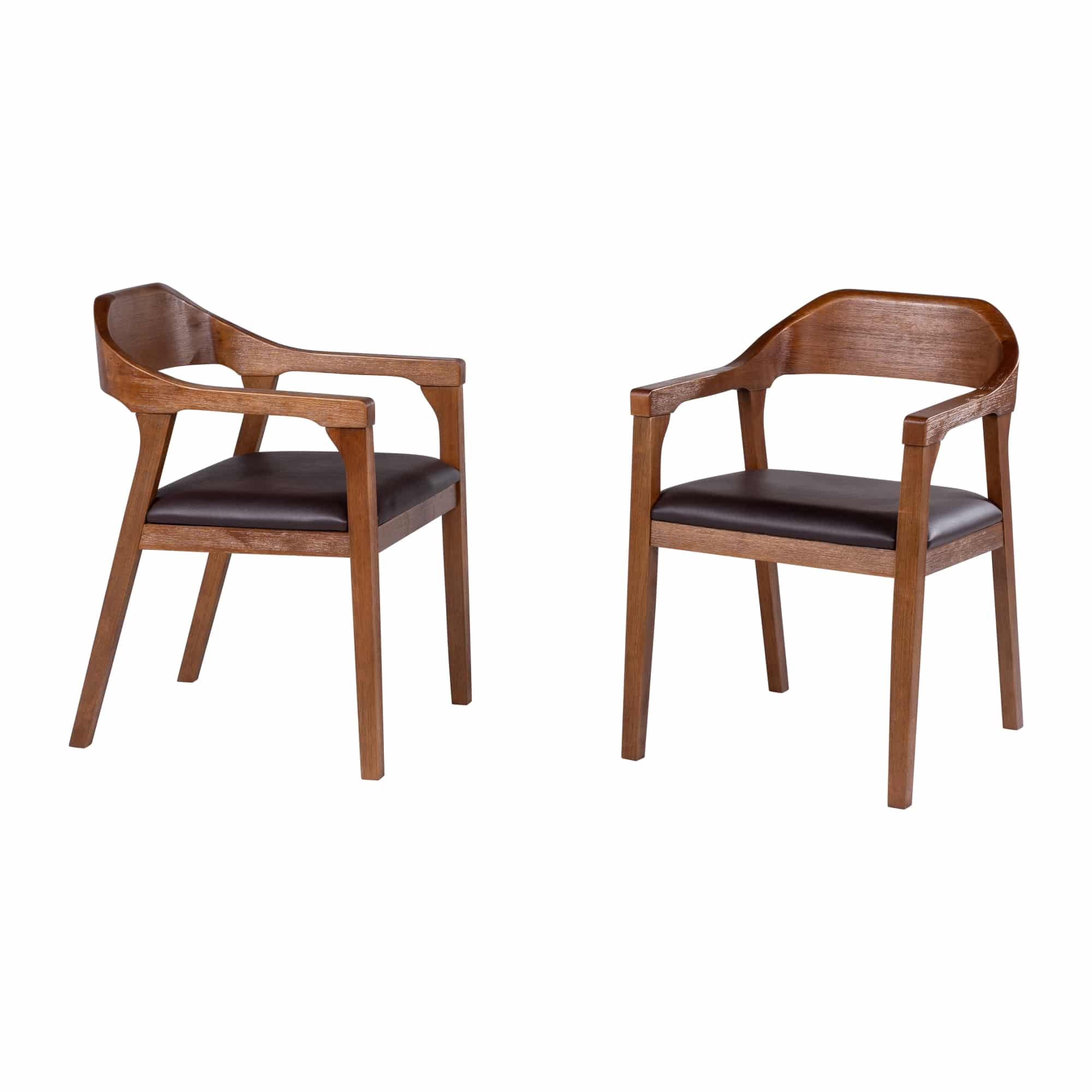 Rasmus Dining Armchairs - Chestnut Wire-Brush Finish - Set of 2