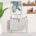 thumbnail image 2 of PixonSign Sideboard Buffet Cabinet, Kitchen Storage Cabinet with 2 Doors, Black White Geometric Polygons, Cupboard Console Table for Dining Room - 35" L x 18" W x 29" H, 2 of 5