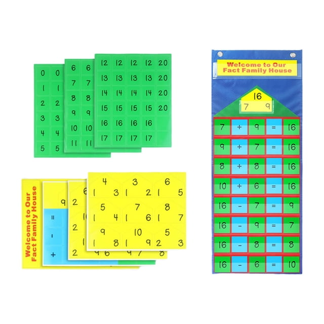 Calendario diario de matemáticas, tabla de bolsillo para con 129 tarjetas para actividades diarias de matemáticas para niños de 3 años
