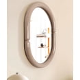 thumbnail image 4 of Oval Wood Framed Wall Mirror Creative Bathroom Wall Mounted Mirror Decor Bagel Shaped Mirror for Bathroon Bedroom, 4 of 7