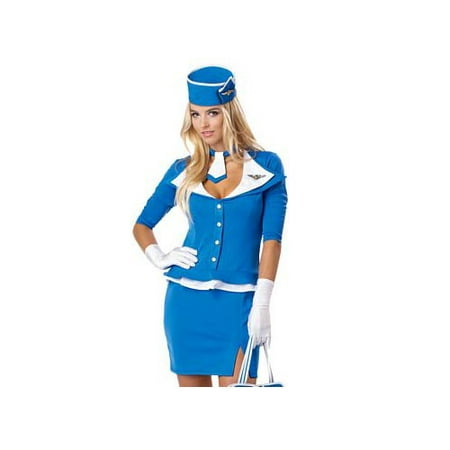 California Costume Collections Retro Stewardess Costume 01209CAL Blue