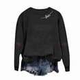thumbnail image 5 of YueHuiYing Women's Valentine's Day Printed Long-Sleeve Crewneck Fashion Casual Hoodless Sweatshirt Top, 5 of 6