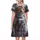 thumbnail image 1 of Balery Cat Astronaut In Space Vestidos sueltos de manga corta para mujer, vestidos de verano 2025, vestidos casuales de corte A con vuelo., 1 of 6