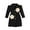Black, variant on Elegant Floral Embroidered Peplum Lapel Jacket for Girls Everyday Casual and Party Wardrobe