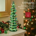 thumbnail image 4 of Best Choice Products Ceramic Christmas Tree, 18in Hand-Painted Holiday Decor w/Multicolor LED Lights  Green, 4 of 8