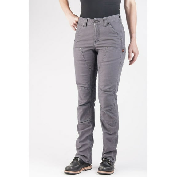 Dovetail Workwear Britt Utility, Straight Leg Fit, Cargo Pants for Women, 11 Functional Pockets, Grey Canvas