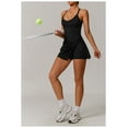 thumbnail image 6 of PISONIC Womens Tennis Golf Dress with Built-in Bra Shorts Cross Backless V Neck Twist Front Hem Athletic Dresses, 6 of 6