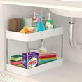 thumbnail image 1 of Elegant Under Sink Organizer, Multi-purpose Storage Solution for Bathrooms Kitchens, Sliding Storage Drawer with Easy Cleaning for Closets Garages (White), 1 of 7