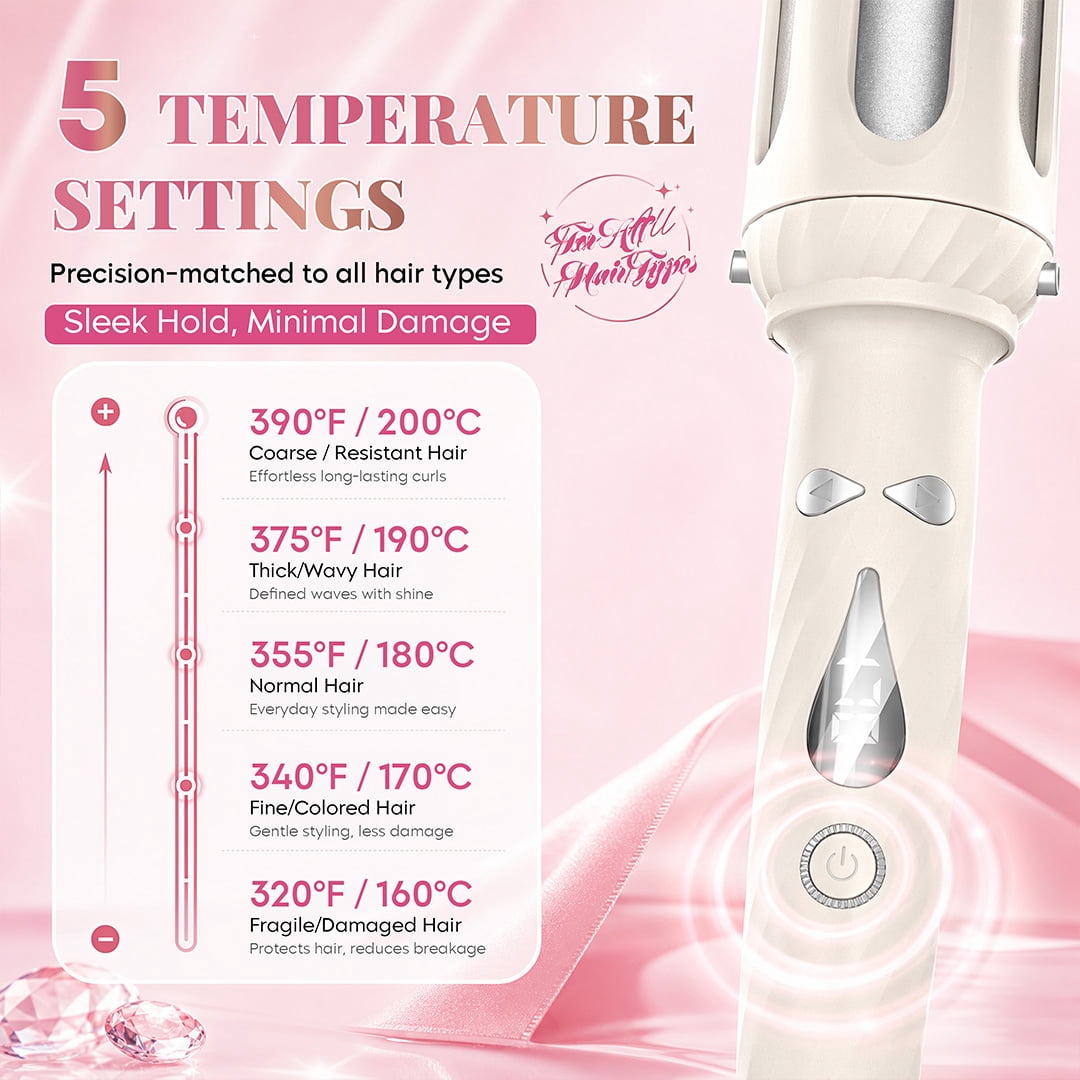 3-in-1 Curling Iron Set with 1” & 1.25” Curling Wands and Straightening Brush – Affordable Hair Styling Gift for Women