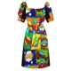 thumbnail image 5 of Vestido sin mangas con paneles de cómic coloridos vestidos de falda para mujer, 5 of 5