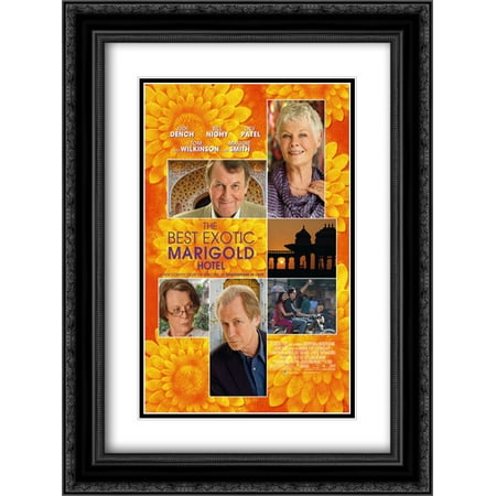 The Best Exotic Marigold Hotel 18x24 Double Matted Black Ornate Framed Movie Poster Art