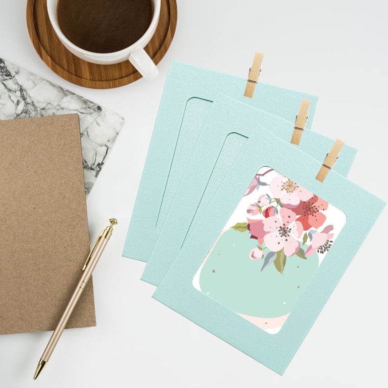 Hanging Photo Display Uxcell 30pcs Paper Photo Frames Kit, 4 X 6 Kraft ...