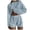Light Blue, variant on JIKNTTR Lounge Set For Women 2 Piece Outfits Summer Fashion Two Piece Outfits Casual Shorts Set O Neck Long Sleeve Tops And Shorts Tracksuit Sexy Summer 2 Piece Outfits
