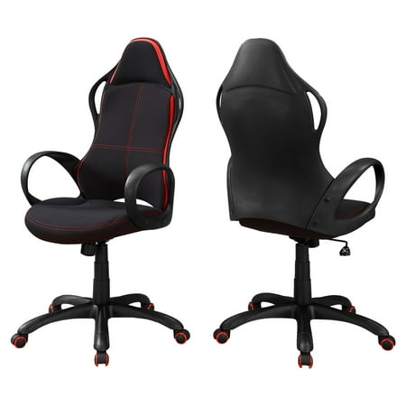 UPC: 0191296313483 | Contemporary Home Living Set of 2 Black and Red Upholstered Contemporary Office Chair 46