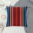 thumbnail image 2 of Creowell  Cinco de Mayo Throw Pillow Cushion Cover, Mexican Serape Colorful Stripes Vertical Lines Latino Design Illustration, Decorative Square Accent Pillow Case, 2 of 5