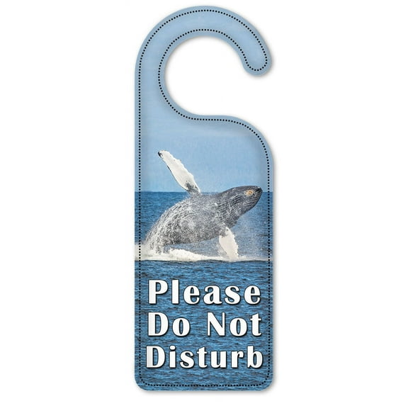 Do Not Disturb Door Knob Hanger Sign - Humpback Whale