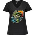 thumbnail image 3 of Inktastic Fishing Women's Plus Size V-Neck T-Shirt, 3 of 5