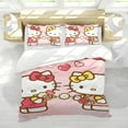 thumbnail image 5 of Hello Kitty Themed Bed Sheet Set Three Piece Set 36x75 In ches Comfortable And Skin Friendly Unique Design Creating A Star Studded Night Home Decor Gifts For Family Friends fans, 5 of 6