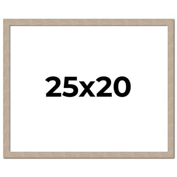 25x20 Frame Grey Solid Wood Picture Frame Width 1 Inches | Interior Frame Depth 0.5 Inches |