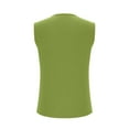 thumbnail image 3 of Mwjwdo Girls V-Neck Tank Tops Summer Sleeveless Tunic Shirts Children's Solid Color Casual Button Cotton Vest Green 11 Years, 3 of 7