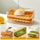 thumbnail image 1 of Bandeja de prensa de hielo congelada de un botón con caja de almacenamiento, fácil extracción de hielo, plástico duradero, máquina de hielo para refrigerador que ahorra espacio, herramienta de, 1 of 7