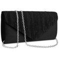 thumbnail image 1 of Bolso de noche BBJinRonjy con diamantes de imitación, satén negro, 1 of 7