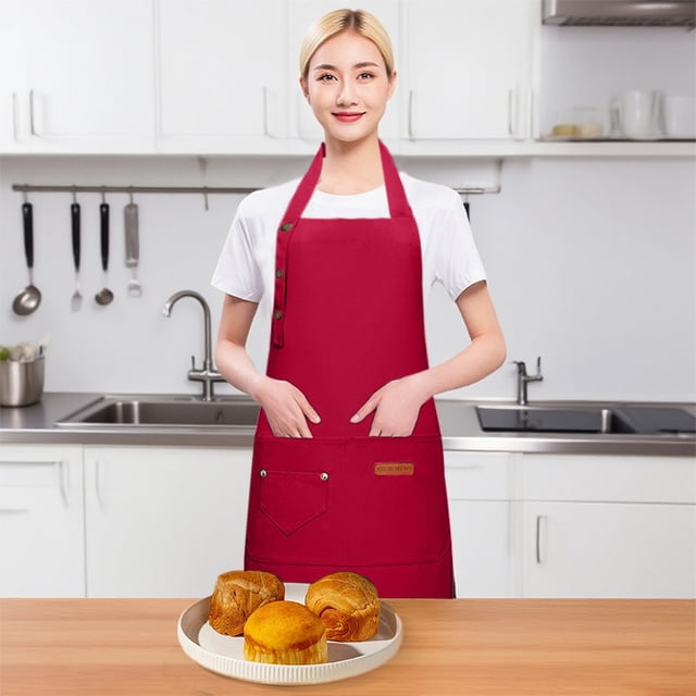 Apron Sleeve Style Kitchen Protective Apron for Backstage Cooking Durable Polyester with Pockets for Men Women Chef Home Use