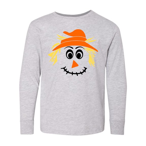 Inktastic Halloween Scarecrow Male Face Long Sleeve Youth T-Shirt
