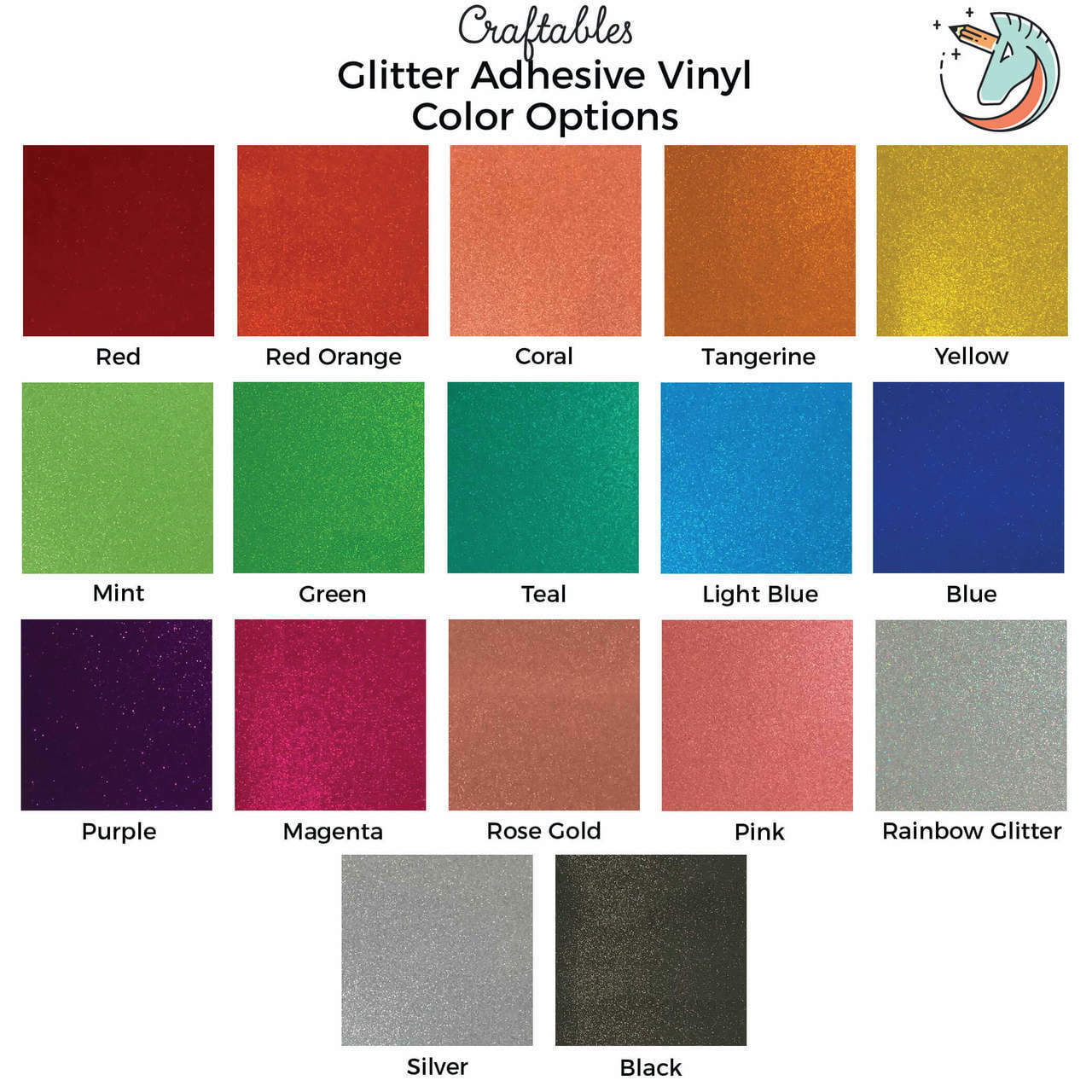 Craftables Rose Gold Glitter Adhesive Vinyl for Cricut and Craft Cutters - 12in x 12in sheets 3 Silhouette Cameo