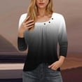 thumbnail image 2 of Blusas para las Mujeres Casual, 3/4 Manga Floral Estampado Camiseta de Moda Top Hecho de Poliéster Transpirable Suave para el Uso Diario de Primavera Otoño, Tops de Blusa para las Mujeres, 2 of 5