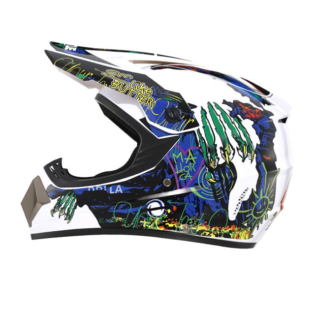 Greeniant Carreras profesionales de Motocross Casque hors route Casque Moto Capacete Moto Casco todoterreno de dibujos animados para niños Casco Ciclismo Weiße Krallen