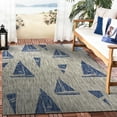 thumbnail image 3 of LR Home Camila 5' x 7', Gray/Blue Sailboat Fade, Stain, and Moisture Resistant Indoor/Outdoor Area Rug, 3 of 8