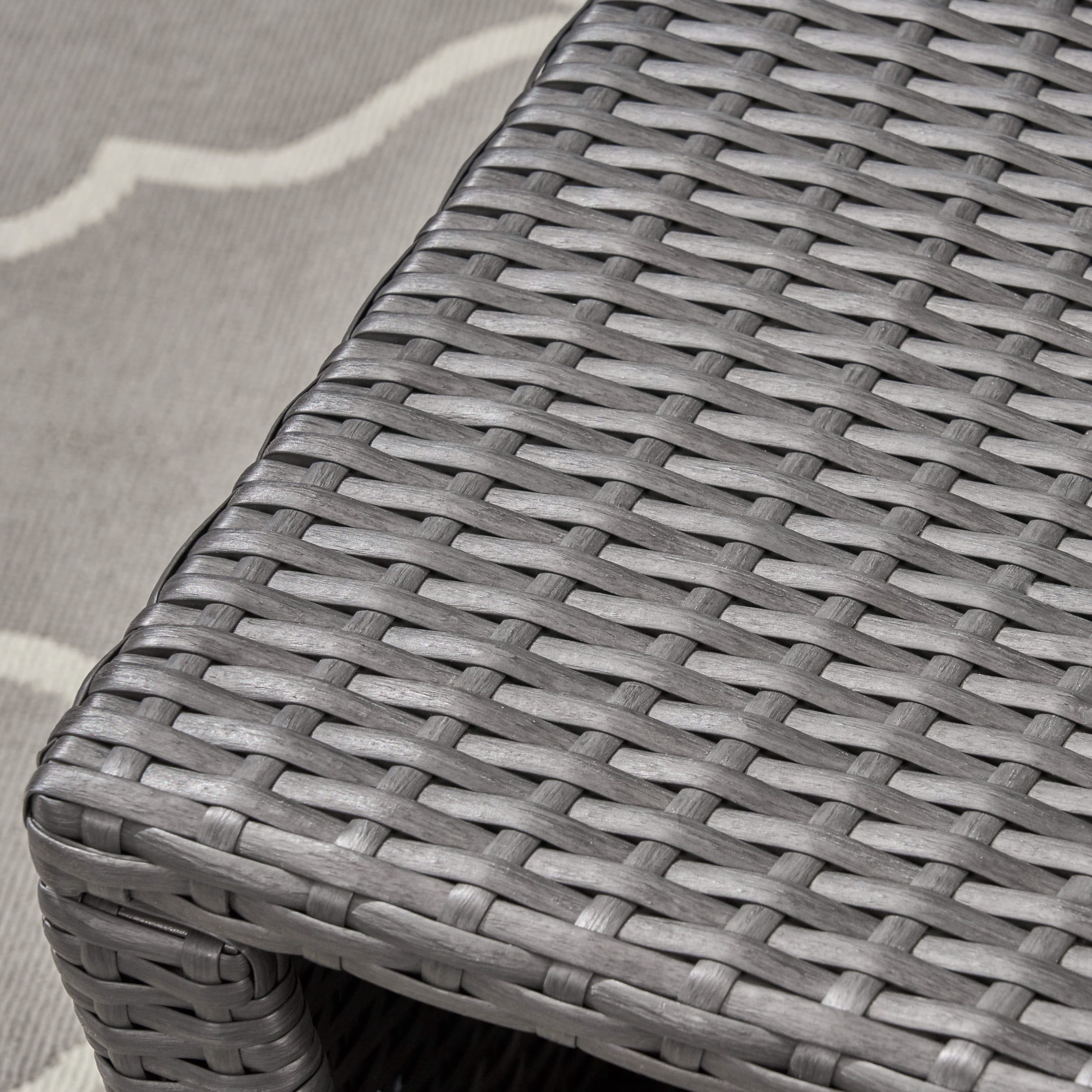 Antony Outdoor Wicker Coffee Table, Gray