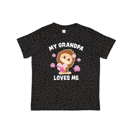

Inktastic My Grandpa Loves Me with Bigfoot Gift Toddler Toddler Girl T-Shirt