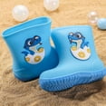 thumbnail image 4 of REDARER Kids' Cartoon Print Rain Boots - Elastic , Textured Non- Soles for School & Play - Rain Boots Kids,Color:1 Sky Blue Size:3.5-4 Years, 4 of 4