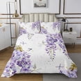 thumbnail image 1 of Erosebridal Purple Flower Coverlet Set Twin, Chic Dragonfly Bedding Set, Ultra Soft, 2pcs, 1 of 5