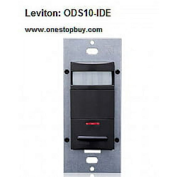 Leviton ODS10-IDE Decora 120/277V Wall Switch Occupancy Sensor, Black