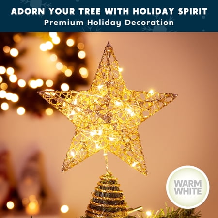 Joiedomi Gold Glitter Star Tree Topper