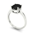 thumbnail image 2 of 2 ctw Solitaire Anniversary Ring for Women | Oval Cut Natural Onyx | Hyperallergenic Solid 18K White Gold, 2 of 5