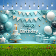 thumbnail image 4 of Decorative Design Happy 1st Birthday Banner Balloon Decoration Blue Theme Cake Decoration Gift Boxes for Kids Party Indoor Decoration Photo Shoot, 4 of 8