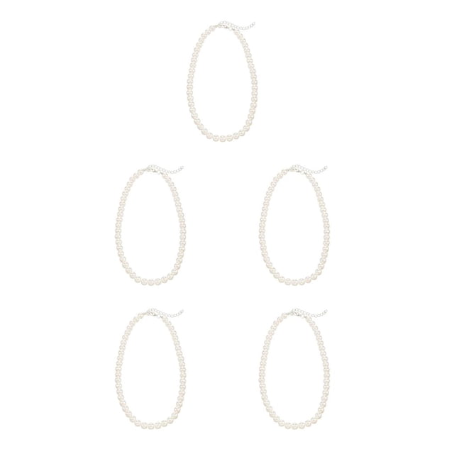 QualitChoice Simulation Pearl Necklace Charming Simple Style Fashion Accessory Hanging Decor Fashion Necklaces Birthday Gift Type 2 5Set