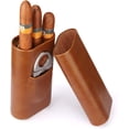 thumbnail image 2 of 3 Finger Humidors Leather Cedar Lined Cigar Humidor Silver Cigar Cutter, 2 of 5