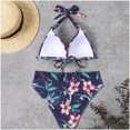 thumbnail image 5 of Mujeres Con Almohadillas en El Pecho Sin Soporte de Acero Con Cuello en V Cuello Halter Seaside Beach Swim Bikinis Set Split Traje de Baño Odeerbi ODB117474, 5 of 5