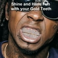 thumbnail image 6 of 18K Gold Plated Diamond Hip Hop Teeth Grillz Top Bottom Mouth Grill Set Custom, 6 of 10