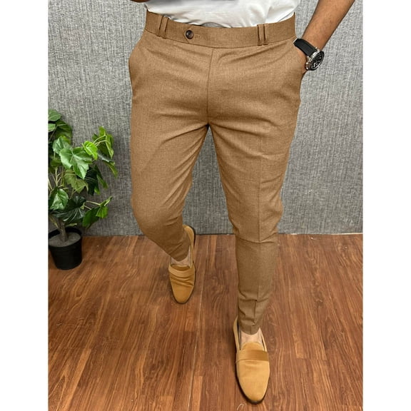 BLCHUNen Dress Pants for Men Flat Front Quick Drying Breathable Elastic Waist Casual Office Work Business Sweatpants