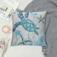 thumbnail image 2 of Creowell Nautical Coastal Pillow Covers  Turtle Coral Starfish Seashell Ocean Themed Decorative Cushion Cover Beach Throw Pillow Covers for Home Sofa Couch Outdoor Decor White, 2 of 5