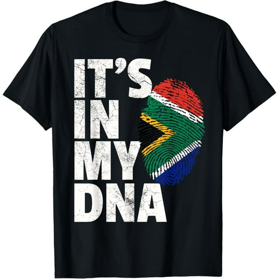 IT'S IN MY DNA South Africa African Flag National Pride Gift T-ShirtPure cotton short-sleeved shirts for both men and women